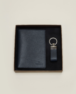 Coffret Lys en Cuir grainé bleu marine