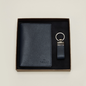 Coffret Lys en Cuir grainé bleu marine