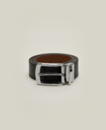Ceinture Cuir Réversible : Noir Lisse et Camel Lisse – Image 3