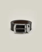 Ceinture Cuir Réversible Noir Lisse et Marron Lisse