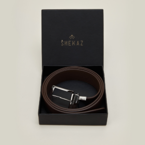 Ceinture Cuir Réversible : Marron Grainé et Marron Lisse