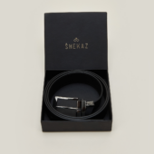 Ceinture Cuir Réversible : Noir Grainé et Noir Lisse