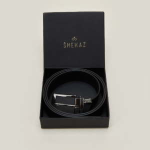 Ceinture Cuir Réversible : Noir Grainé et Noir Lisse