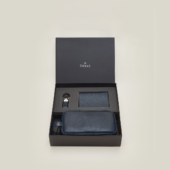 coffret alysse en cuir gainé bleu marine