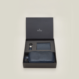 coffret alysse en cuir gainé bleu marine