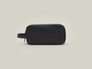 Trousse fello cuir grainé bleu marine