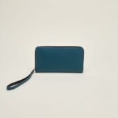 portfeuille crocus cuir lisse bleupetrole