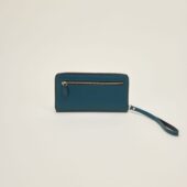 portfeuille crocus cuir lisse bleupetrole