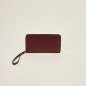 portfeuille crocus cuir lisse burgundy