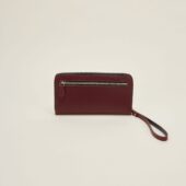 portfeuille crocus cuir lisse burgundy