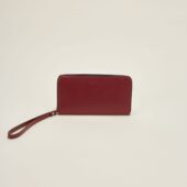 portfeuille crocus cuir lisse rouge