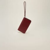 portfeuille crocus cuir lisse rouge