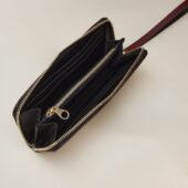 portfeuille crocus cuir lisse rouge