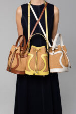 Soleya Cognac – Sac bourse en fibres naturelles et cuir pleine fleur – Image 7